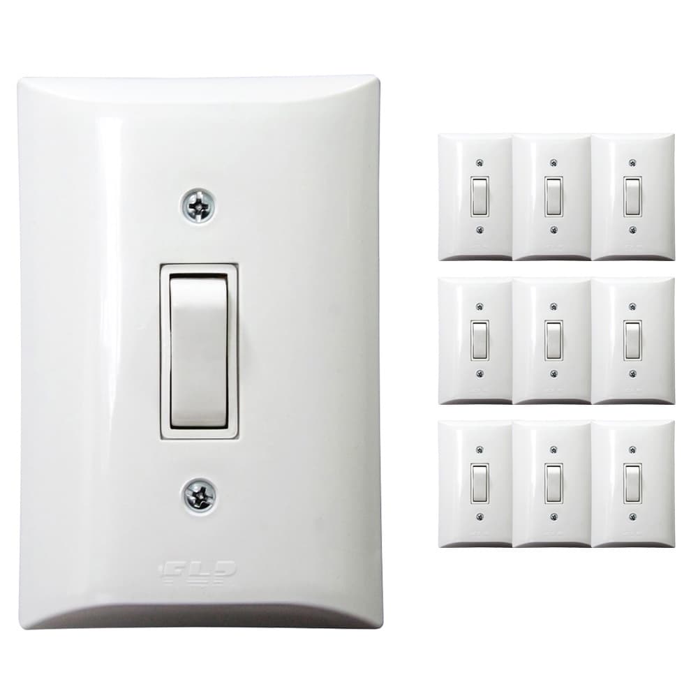 Kit 10 Interruptor Simples 1 Tecla 10A Bivolt 127v e 250v Com Placa Espelho Branco
