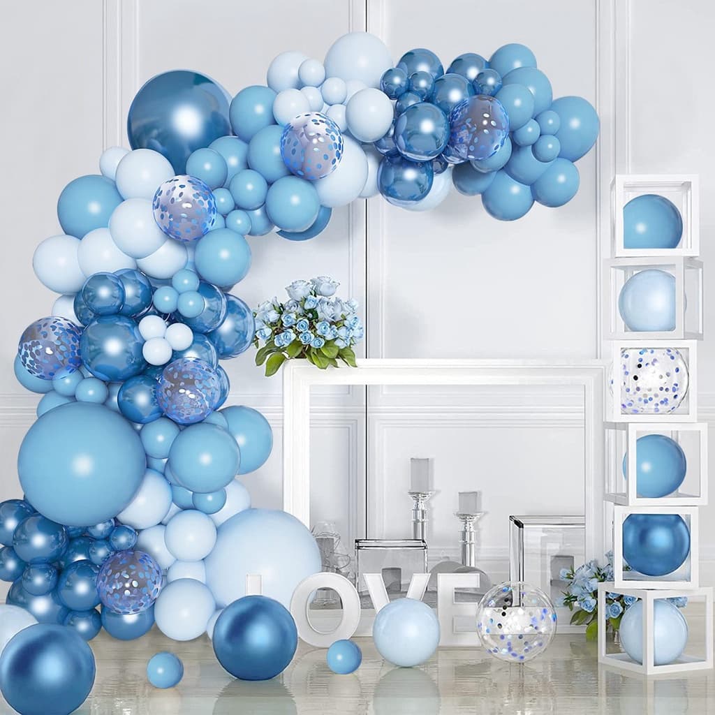 Balão Para Festas e Aniversários Kit 145 peças Balões 5" 10" 12" 18"Azul fosco M1011-AZUL