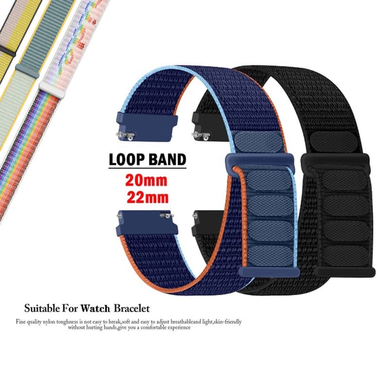 Correia De Nylon Para Smartwatches Pulseira Universais De 20mm E 22mm
