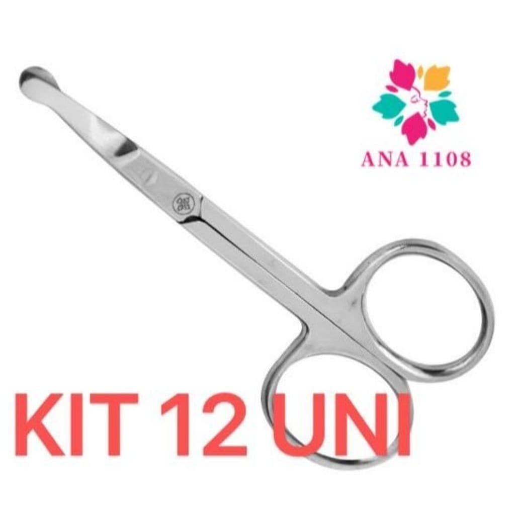 ANA1108 KIT 12 PCS Tesoura Tesourinha Cortar Unha Sobrancelha Cílios Cortador p/ Unhas bebes