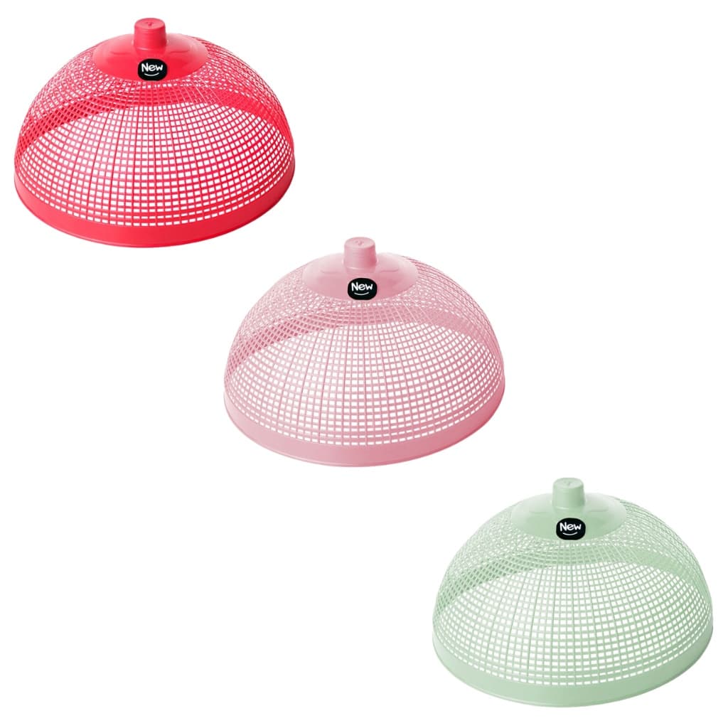 Kit 3 Protetores Tela Mosquiteiro Plástico Alimentos Fruta E Bolo 32x18cm - New Plastic