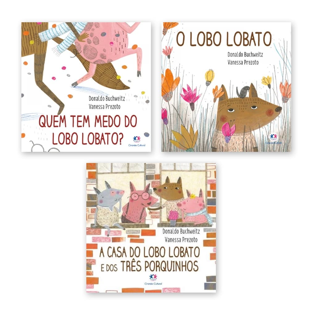 Kit com 3 Livros - Literatura Inf. Cartonado - Lobo Lobato