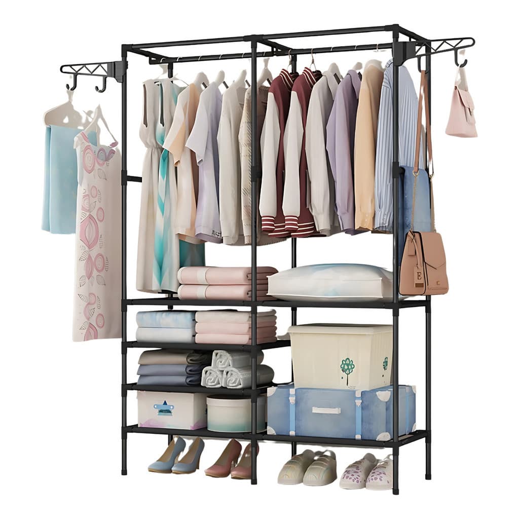 Arara Cabideiro Para Roupa Duplo Cabides Sapateira Multiuso