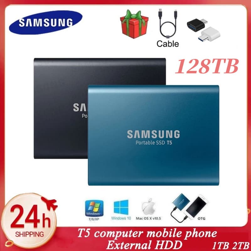 Samsung Externo HD SSD 128TB/60TB 30TB/16TB Disco Rígido Portátil 8TB/4TB Desktop 1TB/2TB