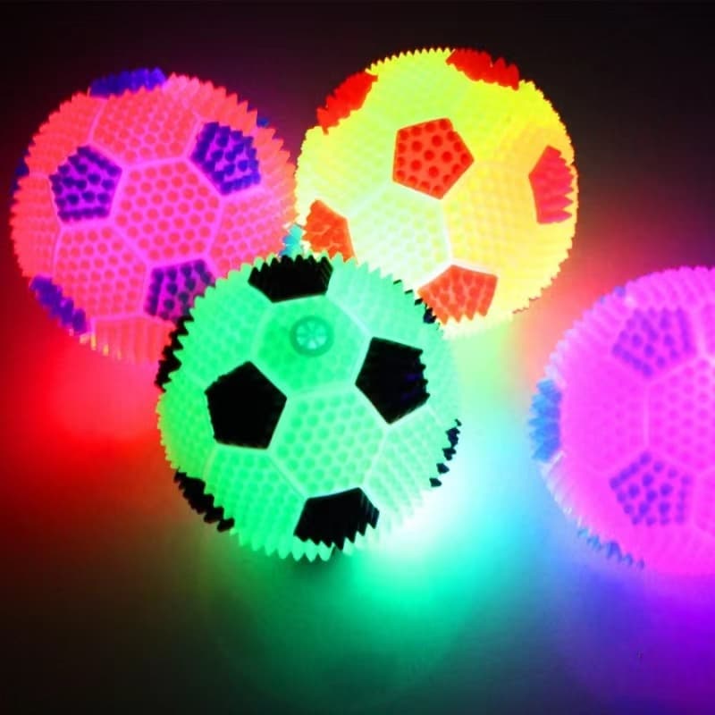 Futuro onlineBrinquedo de Bolinha elastica colorido formato de futeball  com luz e som