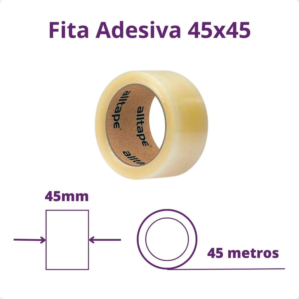 Fita Adesiva BOPP Transparente Alltape SK200 - 45x 45 metros