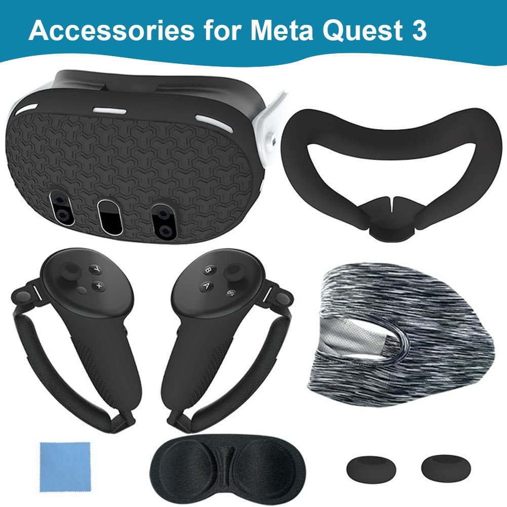 Conjunto De Acessórios 7 Em 1 Para Controle , Capa Protetora Antiarranhões VR Fone De Ouvido Anti-Queda Meta Quest 3