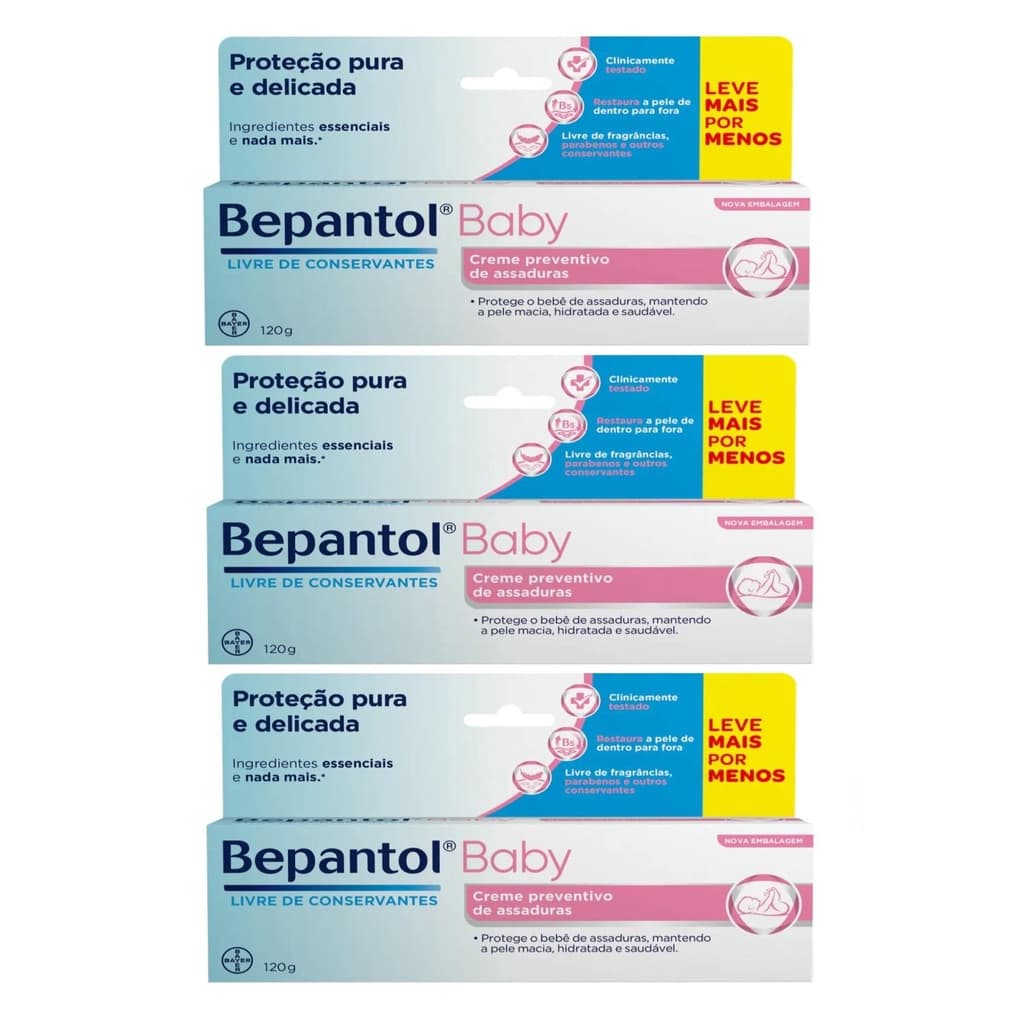 3Un Bepantol Baby Creme Preventivo De Assaduras De 120g Cada