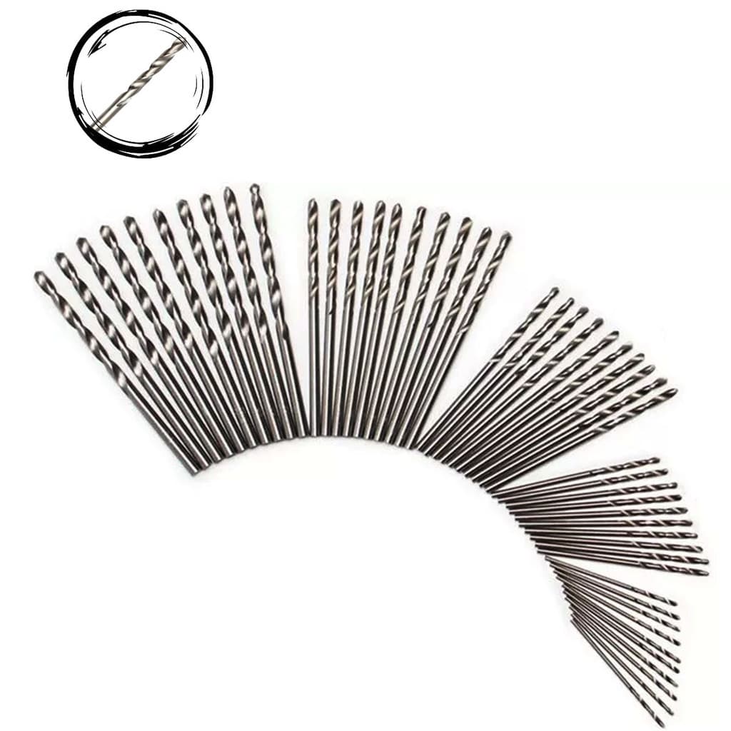 Jogo Kit 50 Brocas Aço Rapido 1mm 1,5mm 2mm 2,5mm 3mm (50pç)