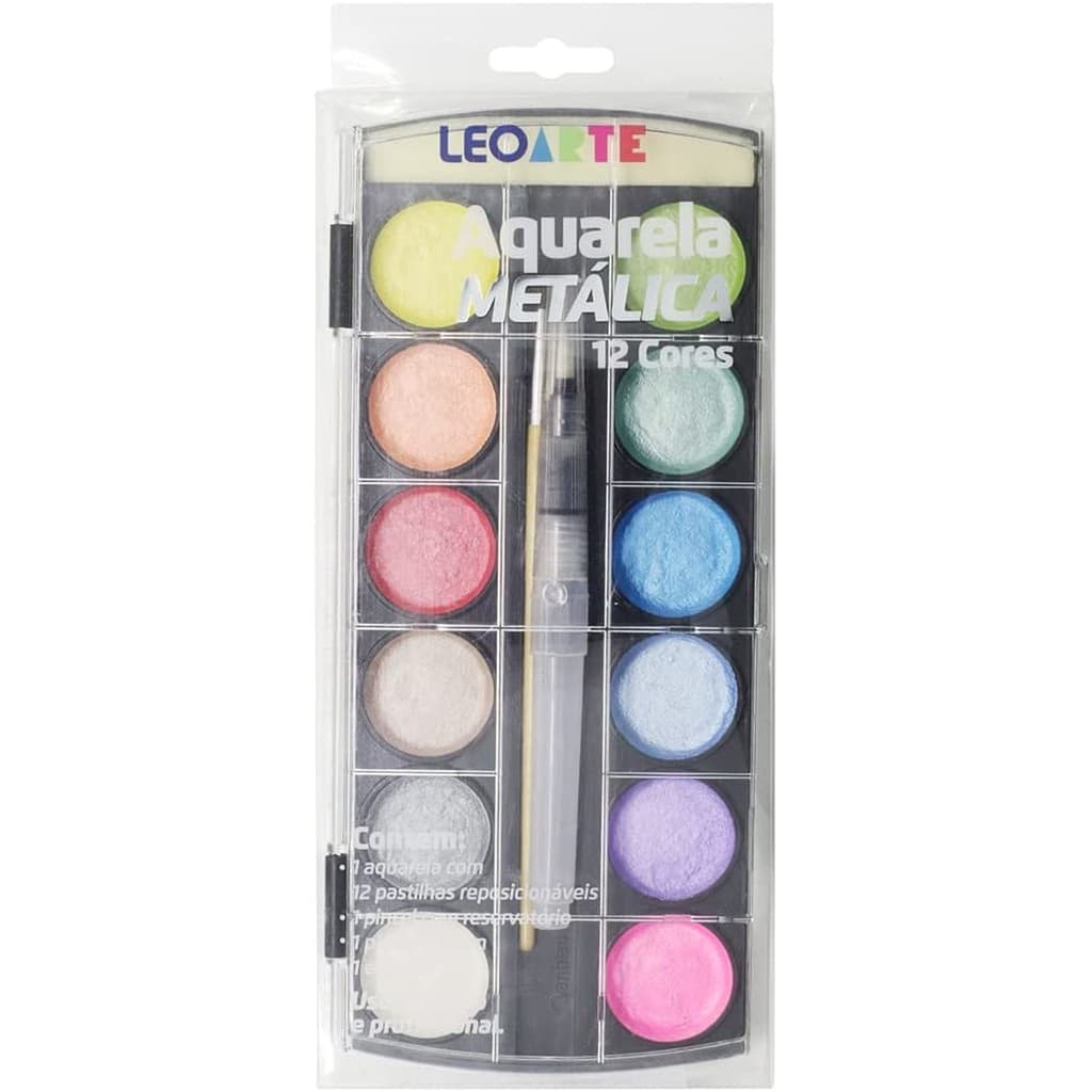 Aquarela Metalica 12 Cores Leoarte