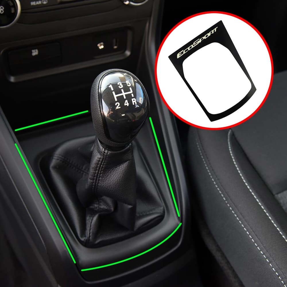 MT Capa Do Painel De Mudança De Marcha Carro Adesivo Preto Para Ford Ecosport 2013-2017 2018-2021 2022 + Acessórios