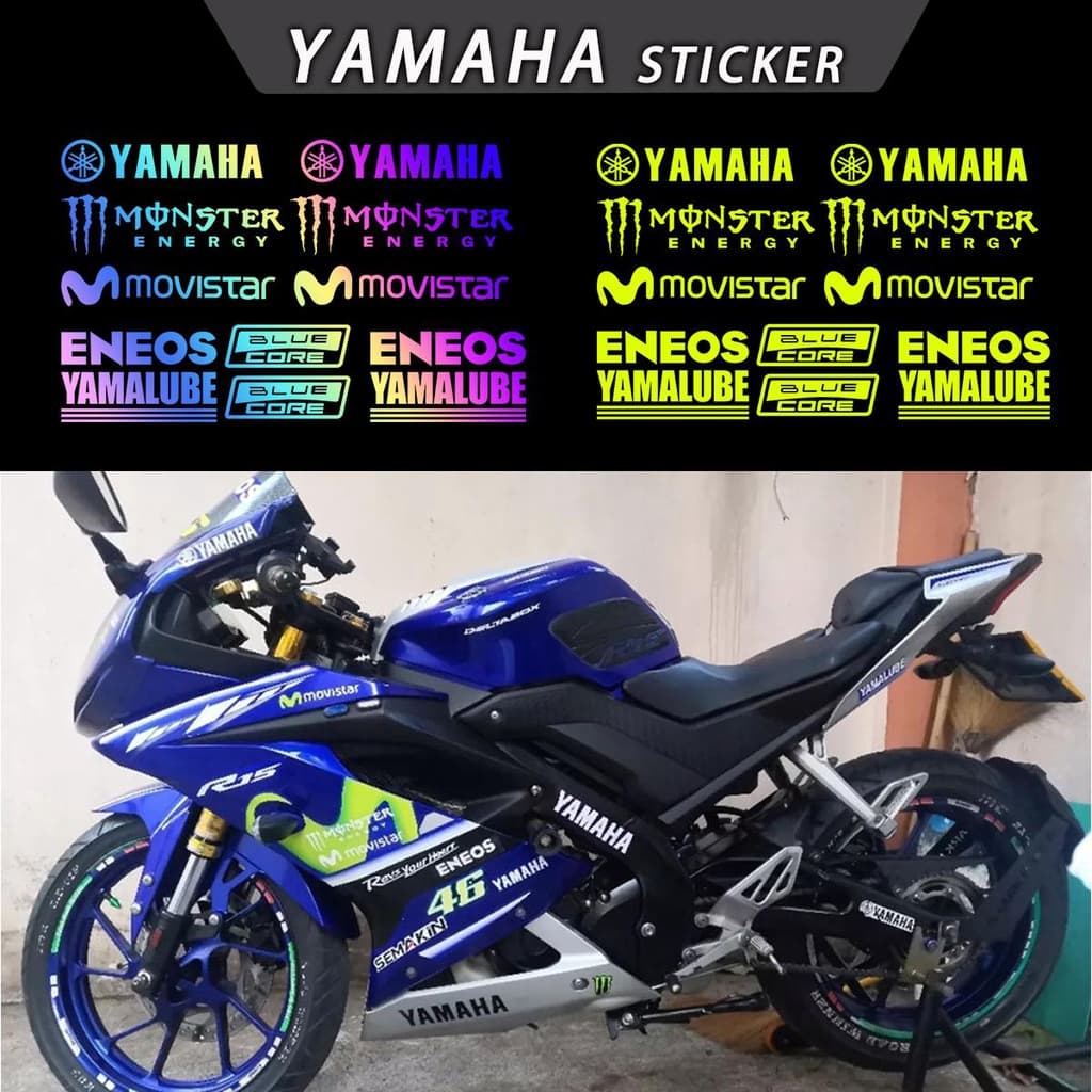 Para A Yamaha Motocicleta Adesivo Refletivo À Prova D'água Capacete De Logo Emblema Monstro