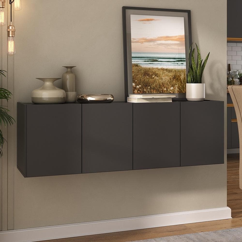 Aparador Buffet Suspenso 4 Portas Multimóveis MP8002