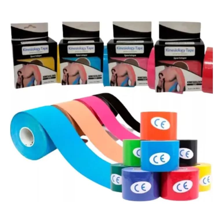 Kit 10 Fitas Funcional Kinesiology 5cmx5m - Sport, Alívio e Estabilidade Muscular