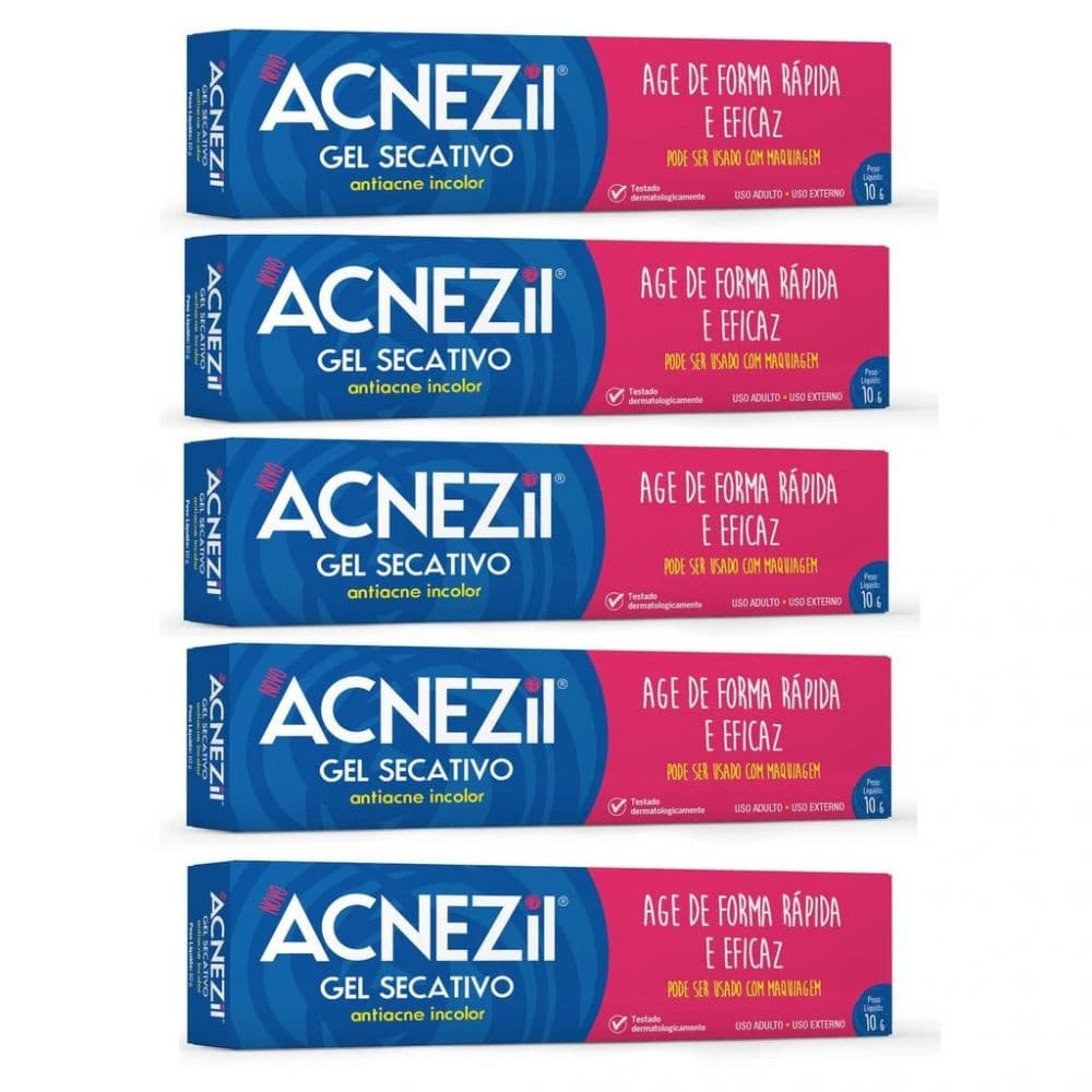 5 Unidades Gel Secativo Antiacne Acnezil Cimed 10g