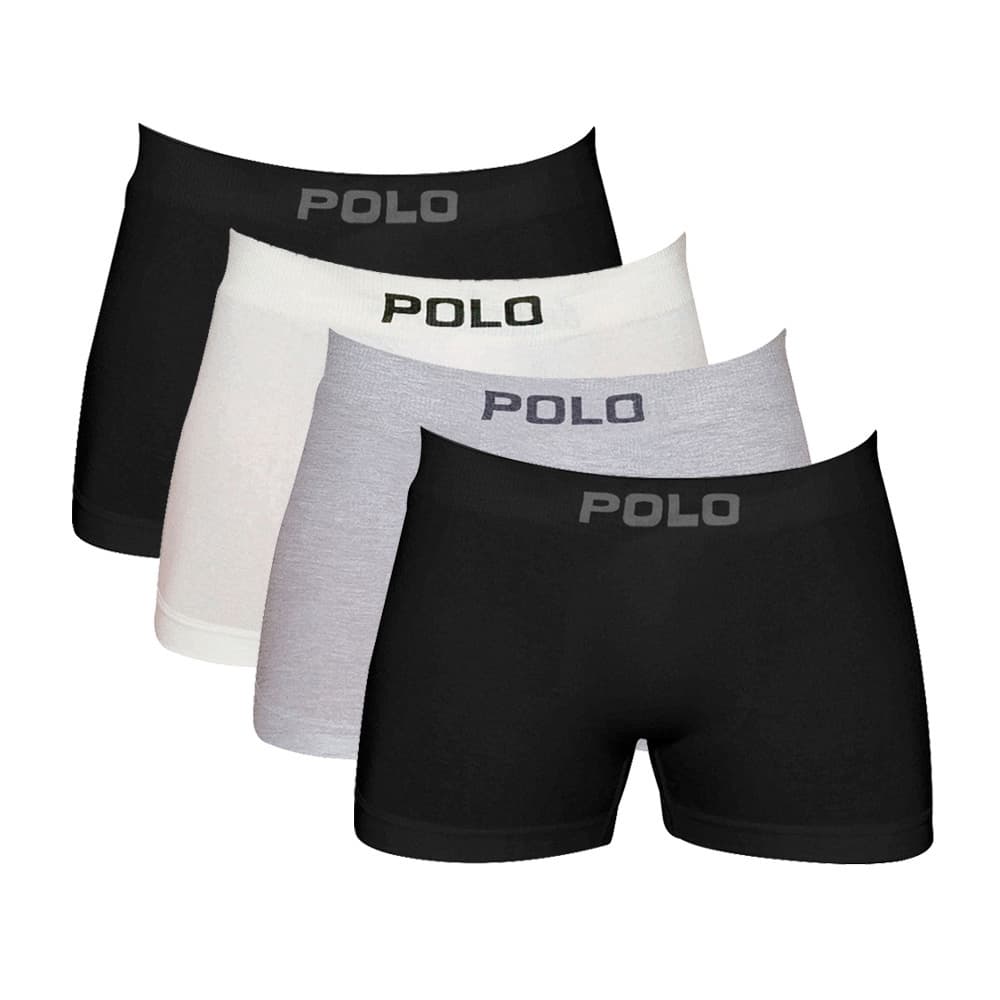 Kit 4 Cuecas Polo 781 Algodão Boxer Sem Costura Sortido