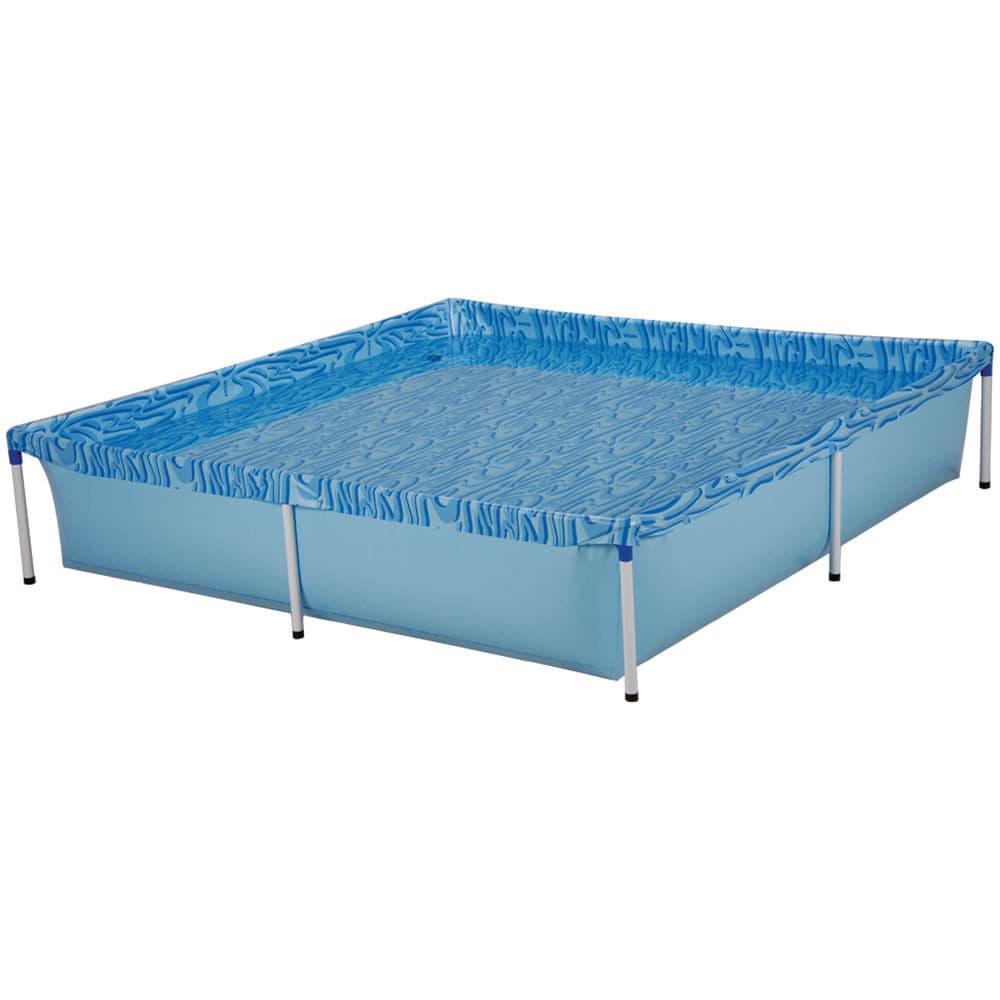 Piscina Infantil 1500 Litros Azul Estrutural Quadrada Mor – Resistente, Fácil de Montar e Segura