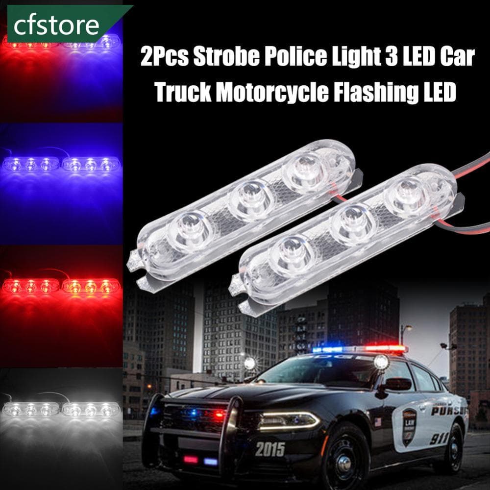 CFSTORE 2Pcs Luz Estroboscópica Da Polícia 3 LED Carro De Motocicleta Piscando Aviso De Emergência Luzes De Parada Do Freio Traseiro Cauda A9O2