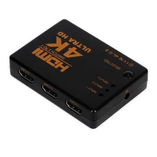 Hub Switch Hdmi 3 Entrada 1 Saída 4k Divisor Com Controle
