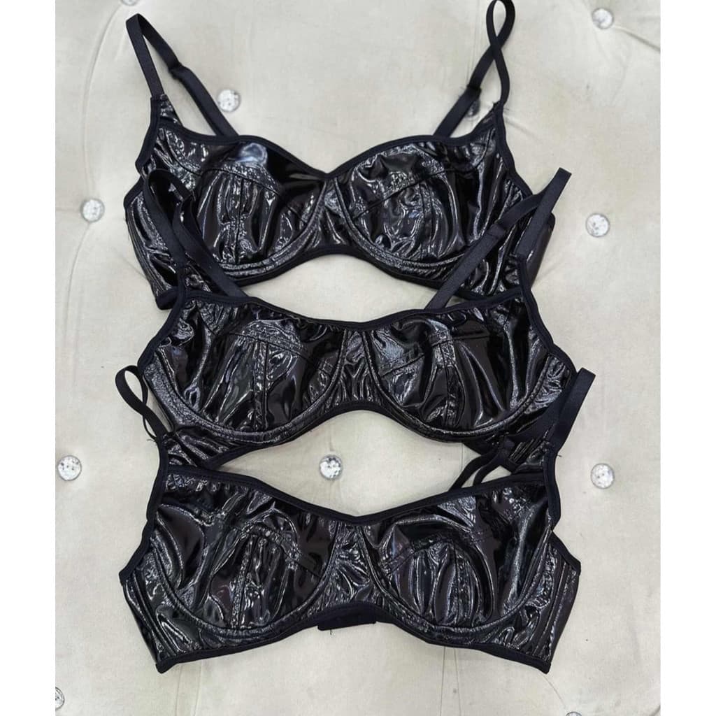 Cropped Top Vinil Alcinha Feminino Decote Regulagem