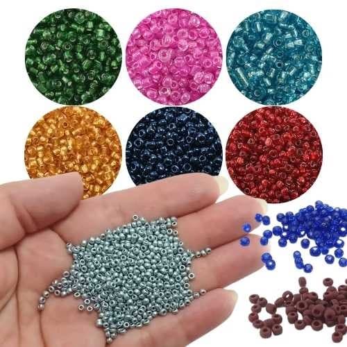 MIÇANGAS DE VIDRO ATÉ 45 GRAMAS 2MM P/ ARTESANATOS COLAR, PULSEIRA, BRINCOS E BIJUTERIAS