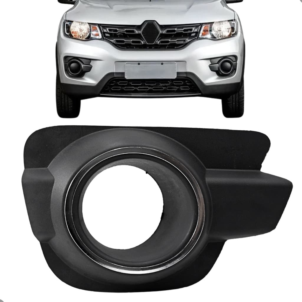 Grade Moldura Farol de Milha Kwid 2017 2018 2019 2020 Aro Cromado