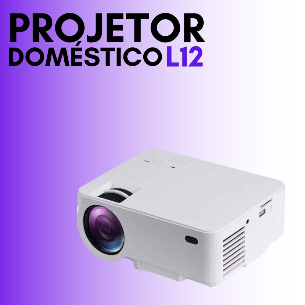 Mini Projetor Portátil L-12 T5 Data Show Retro Led Hd 1080p