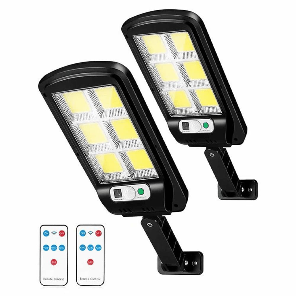KIT 2 Refletor Luminária Solar LED 300W Sem Fio Com Sensor de Presença e Controle Remoto LKY0034