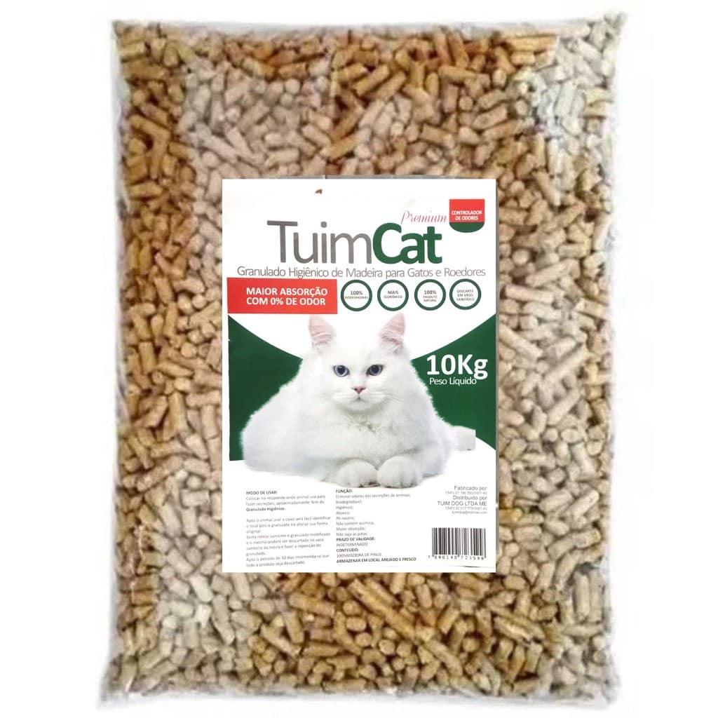 Granulado de Madeira para gatos 10kg Ecologico