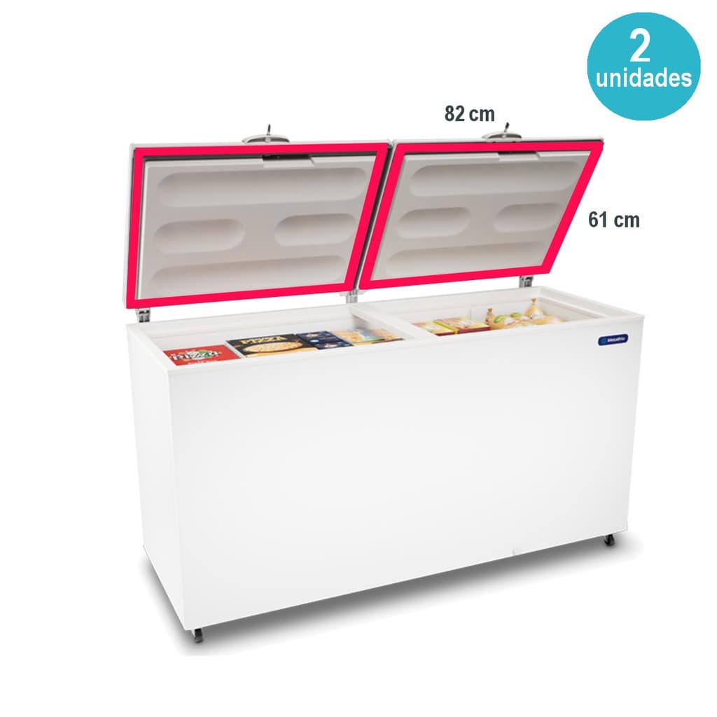 Kit 2 Borracha Gaxeta Freezer Metalfrio Da550 82x61