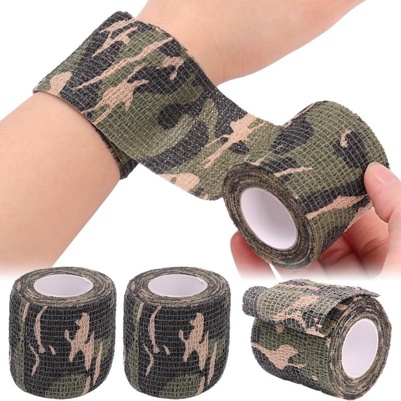1 Rolo 5 * 450cm Atadura Auto-Adesiva-Elástica De Camuflagem-Fita Disfarçada De Braço De Joelho-Protetor Esportivo