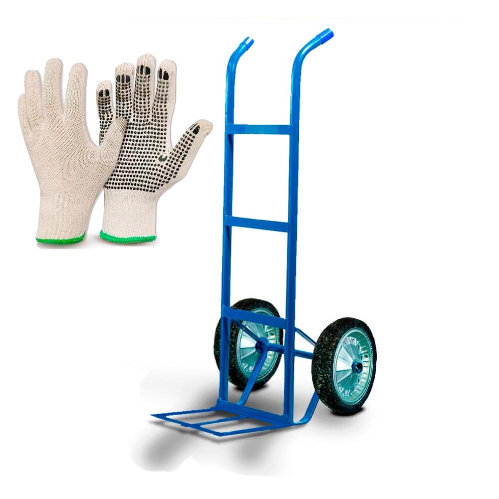 Carrinho de Carga Armazém Transporte Até 150kg Roda Maciça + Luva Pigmentada LDI SAFETY