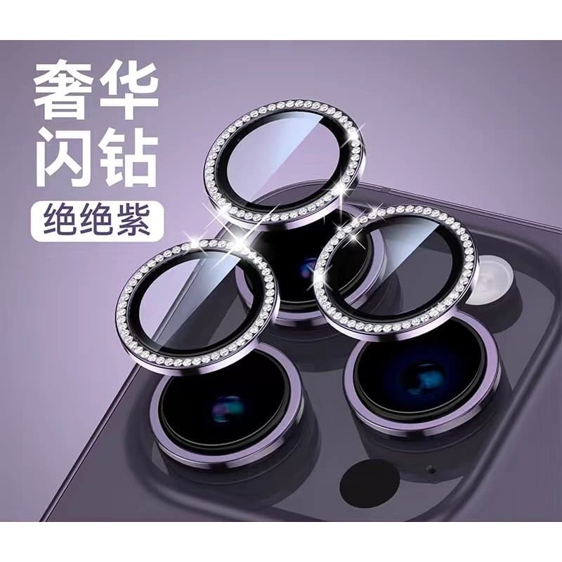 Lua cheia Kit de Pelicula da Camera Lente Brilho Strass para proteger Camera para iPhone 11-15/PLUS/PRO/PRO MAX