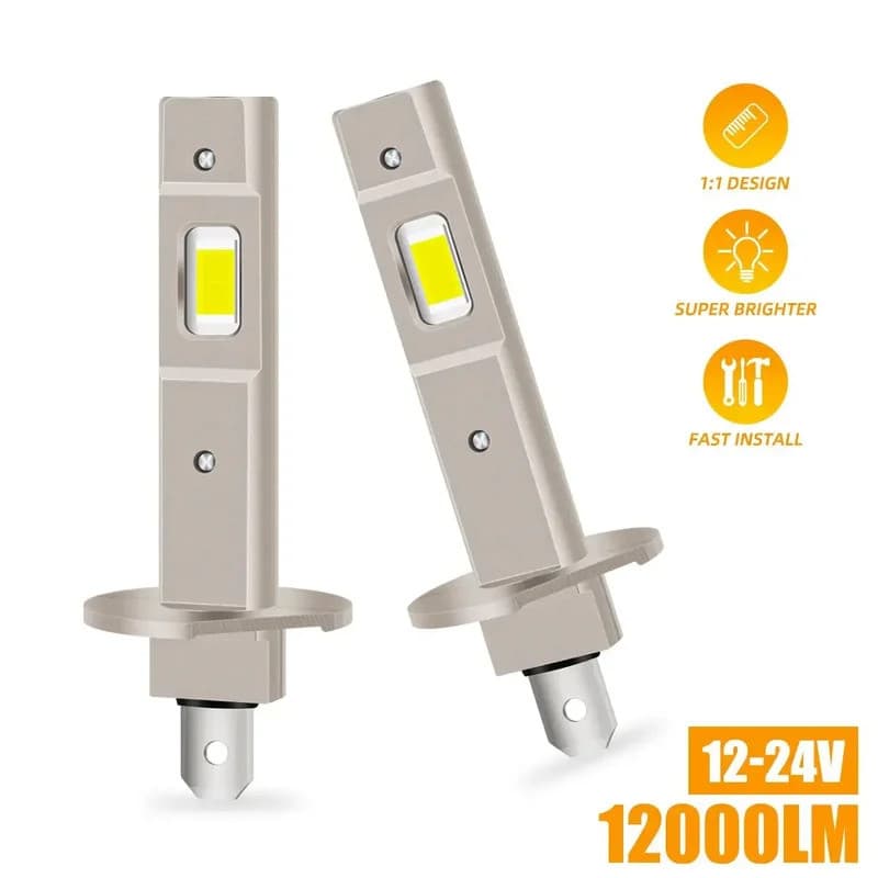 2pcs Lâmpadas de Farol LED H1 12000LM Chips CSP 3570 Brancas Super Brilhantes Para Farol de Carro Luz de Nevoeiro Univer