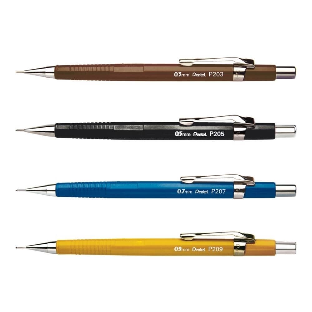 Lapiseira Técnica Tradicional Pentel Sharp P200 - 4 Opções
