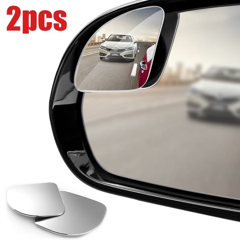 2pcs Espelho Retrovisor Auxiliar Sem Moldura Para Carro Motocicleta Universal De Ângulo Amplo Espelhos Pequenos Ajustáveis