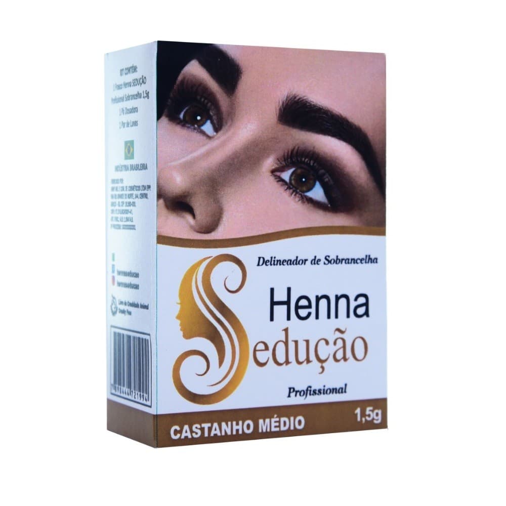 Henna seducao profissional design sobrancelha castanho medio