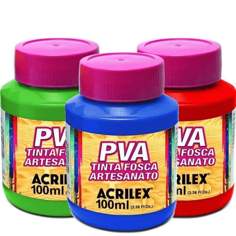 Tinta Pva Fosca Acrilex 100ml Para Arte e Artesanato - Cores Diversas