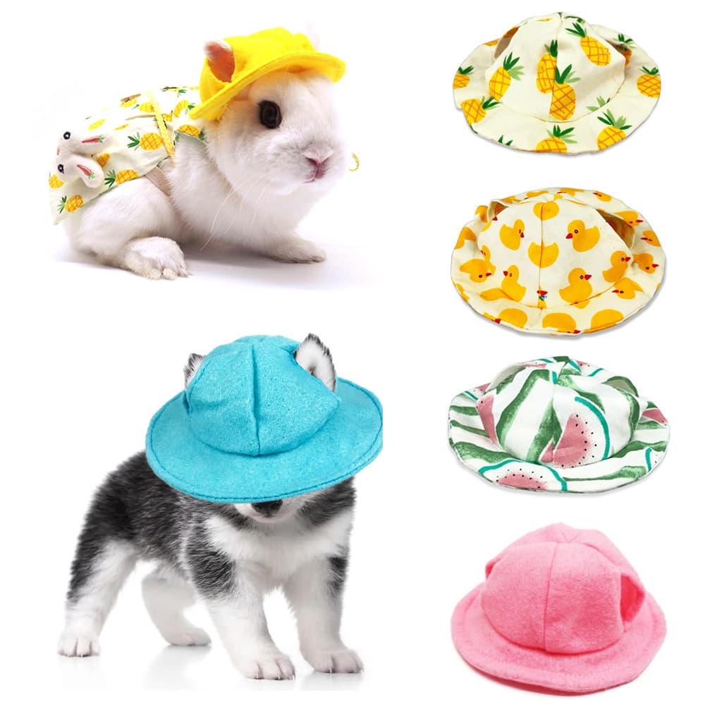 Chapéu De Sol Rabbit Sunhat Mini Balde Respirativo Funny Cute Pet Accessories
