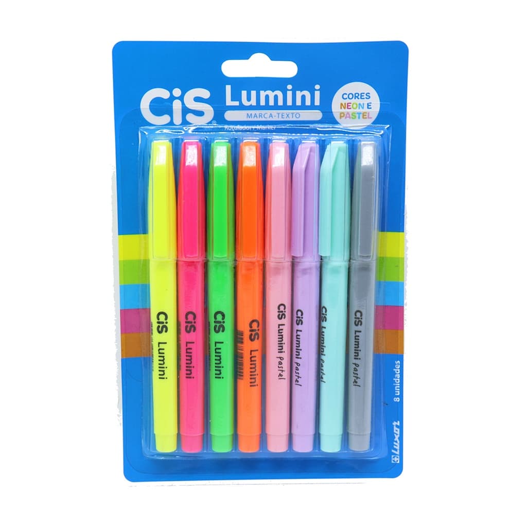 Marca-Texto Lumini Neon E Pastel 8 Cores