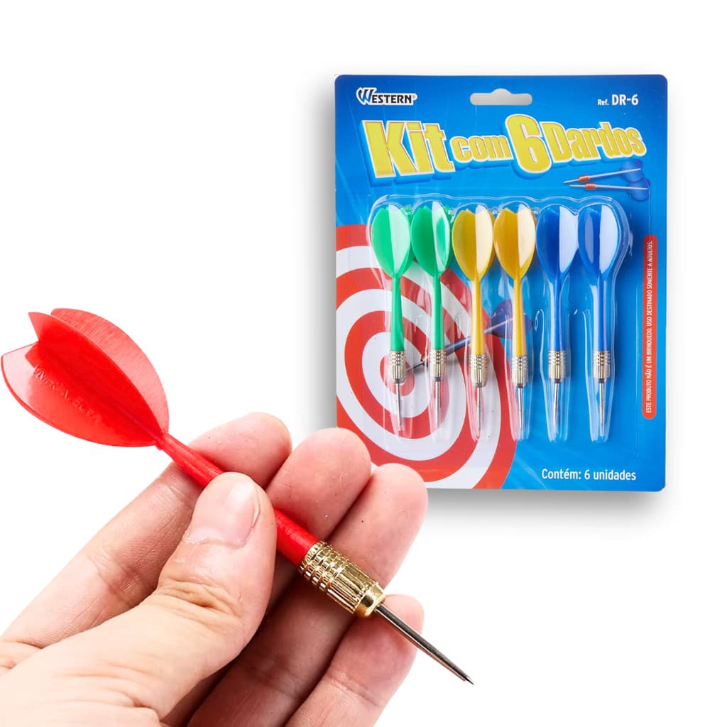 Kit 6 Dardos Profissional Ponta De Metal 11cm