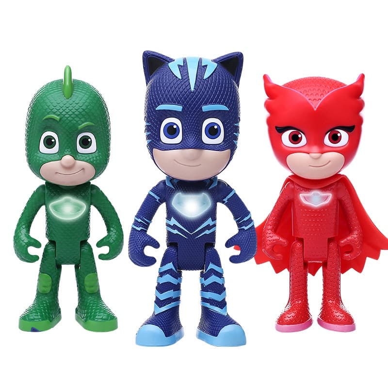 3 Unidades PJ MASKS Brinquedos Infantis Coruja Gato Menino Gecko Presente De Feriado De Aniversário Infantil
