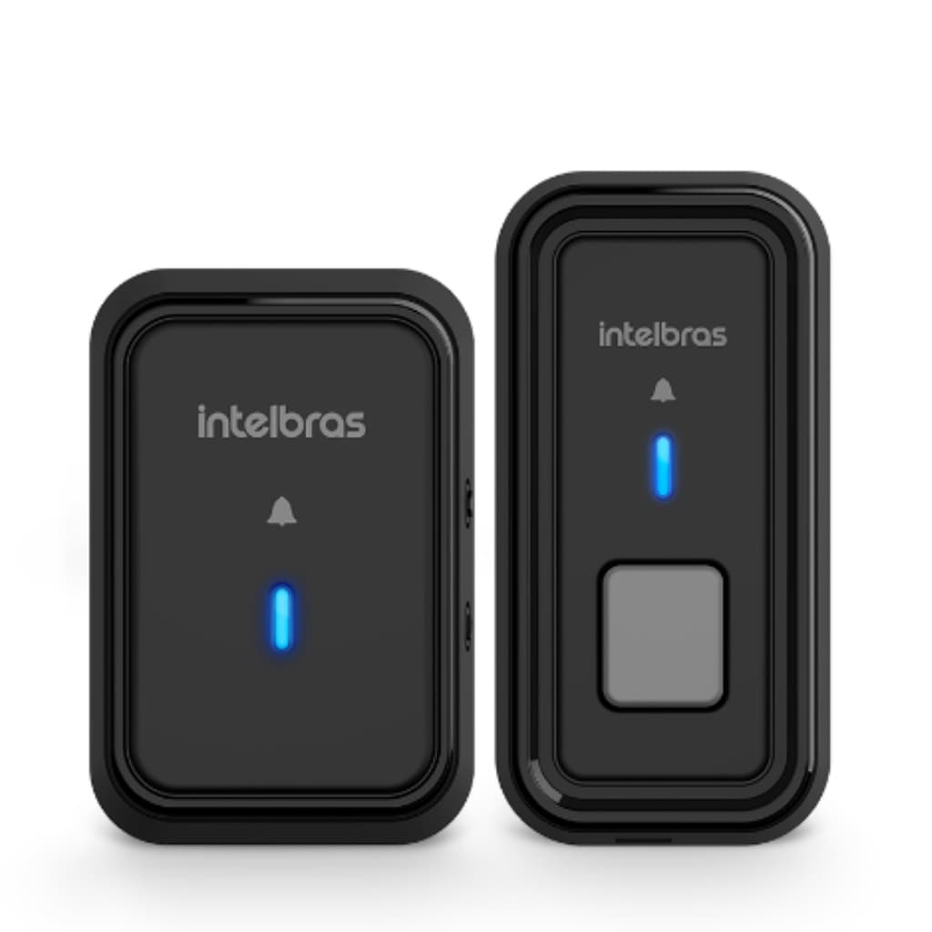 Campainha Eletrônica Sem Fio CIB 101 Intelbras Preta Externa Bateria Alta Performance Bivolt Resistência Climática