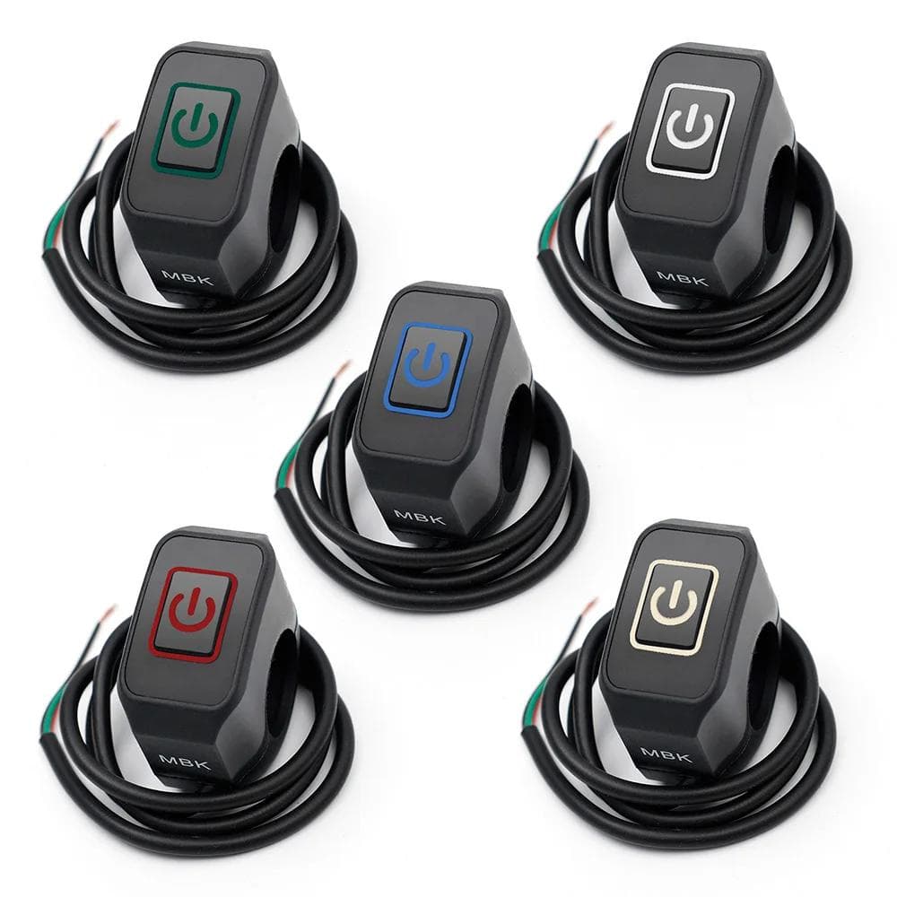 1pcs Interruptor Modificado Da Motocicleta Botão À Prova D'água Com Luz LED Controle Buzina Do Farol Ligado OFF Buttton Acessórios De Montagem Guidão