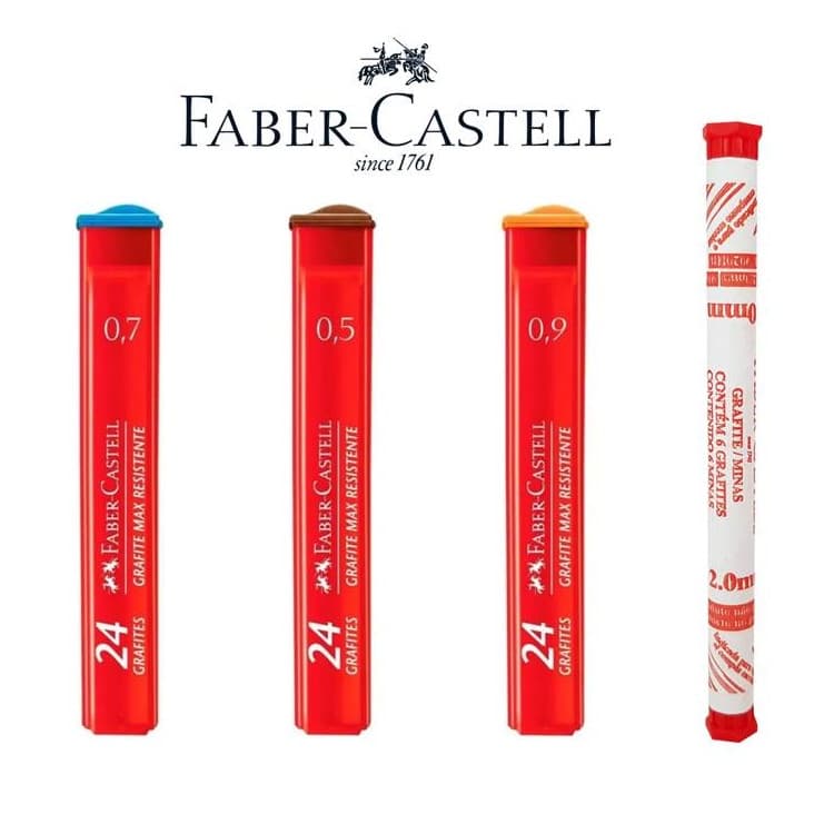 Grafite Faber Castell para Lapiseira 0.5 / 0.7 / 0.9 / 2.0mm