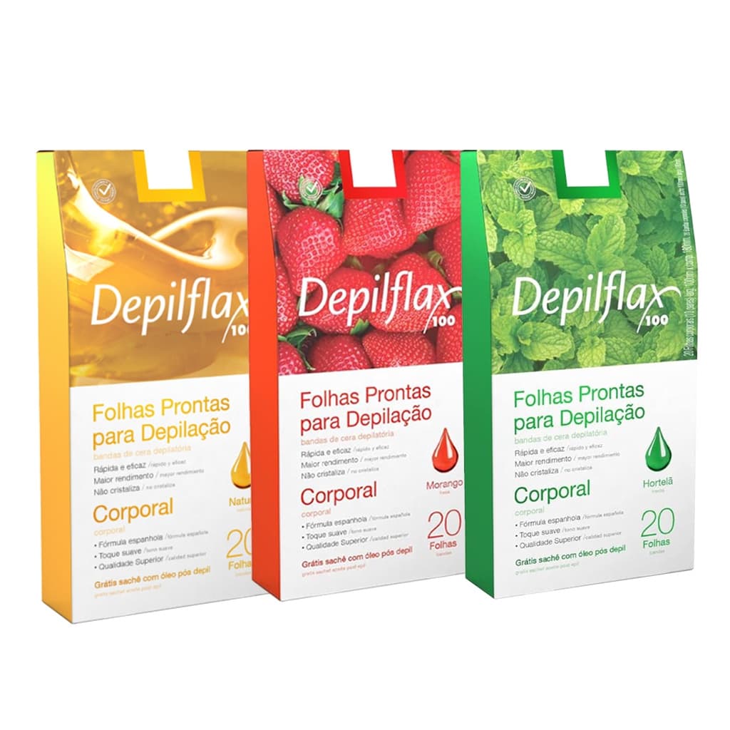 Folhas Prontas Para Depilação Corporais C/ 20un Depilflax
