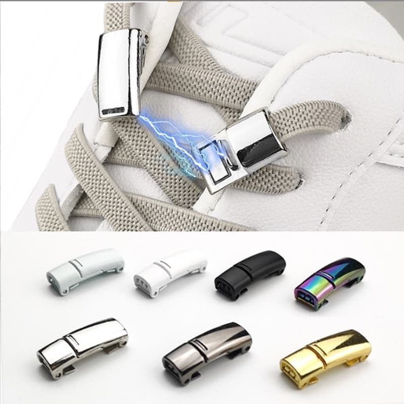 1 Par Novo Calçado De Metal Fivela Magnética Metálica