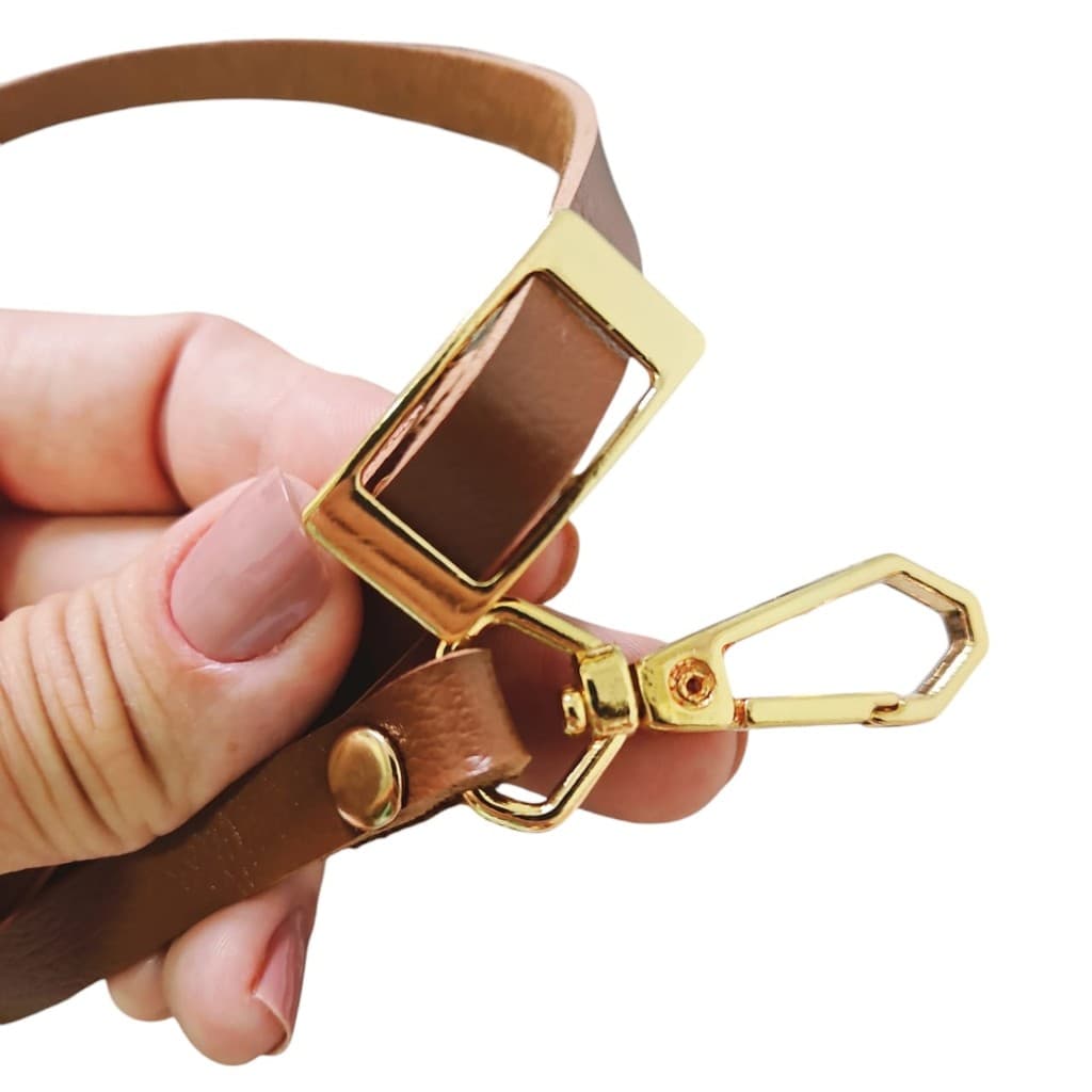 Kit com 3 unids de Alça de Bolsa 1cm-  FERRAGENS PRATA OU DOURADO - Couro Ecológico Montana