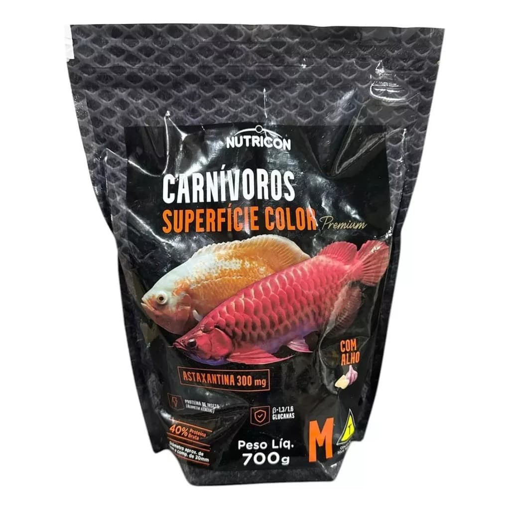 Ração Para Peixes de  Superficie Color M Com Alho 700g