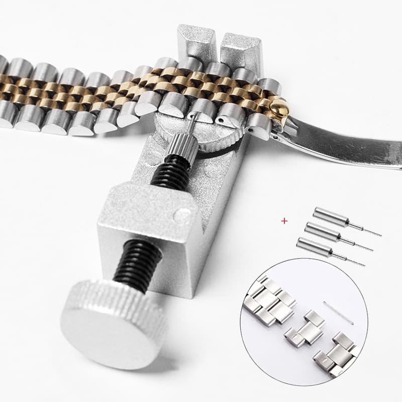 Relógio Ferramenta De Remoção De Banda De Reparo Kits De Ferramentas Pinos De Haste Ajustável Alças De Aço Inoxidável Link Remover Com Três Comprimento Da Ajuste De Acessórios